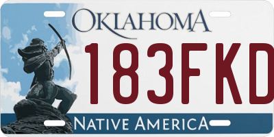 OK license plate 183FKD