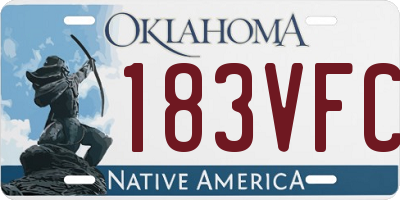 OK license plate 183VFC