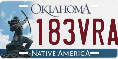OK license plate 183VRA