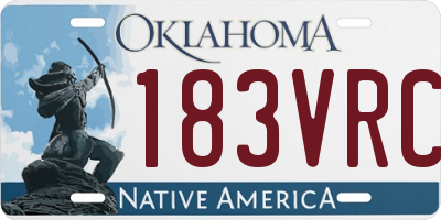 OK license plate 183VRC