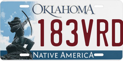 OK license plate 183VRD