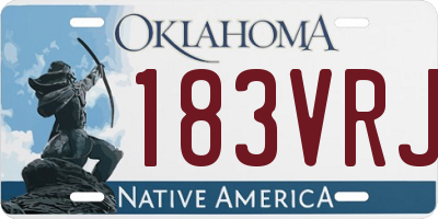 OK license plate 183VRJ