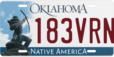 OK license plate 183VRN