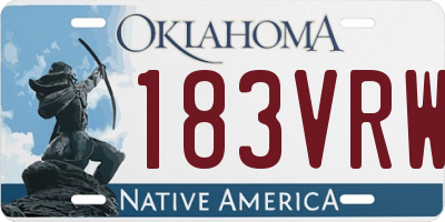OK license plate 183VRW