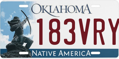 OK license plate 183VRY