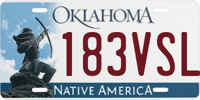 OK license plate 183VSL