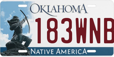 OK license plate 183WNB