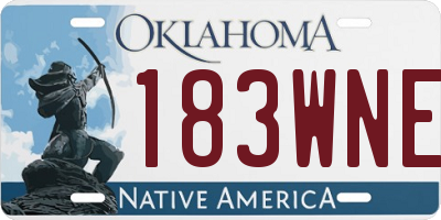 OK license plate 183WNE