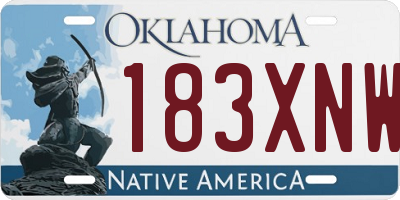 OK license plate 183XNW