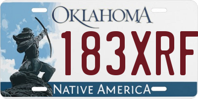 OK license plate 183XRF