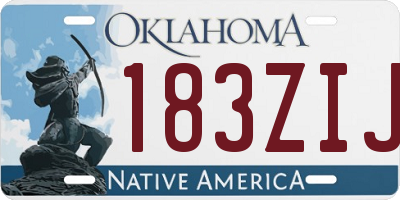 OK license plate 183ZIJ