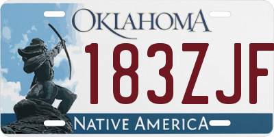 OK license plate 183ZJF
