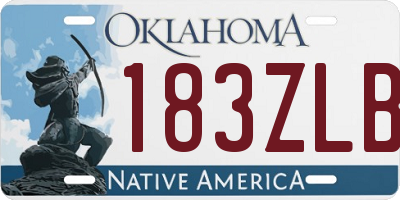 OK license plate 183ZLB