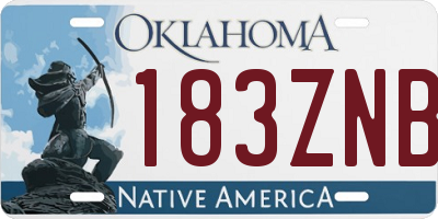 OK license plate 183ZNB