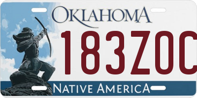OK license plate 183ZOC