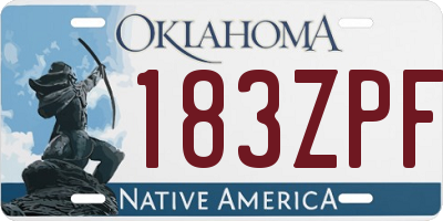 OK license plate 183ZPF