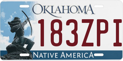 OK license plate 183ZPI