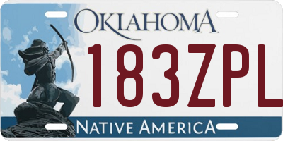 OK license plate 183ZPL