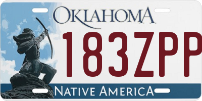 OK license plate 183ZPP