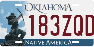 OK license plate 183ZQD