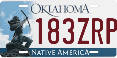 OK license plate 183ZRP