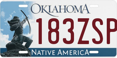 OK license plate 183ZSP