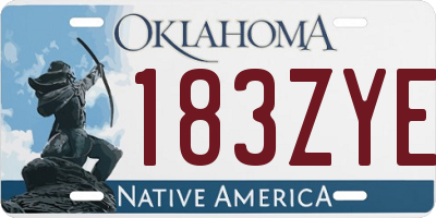 OK license plate 183ZYE