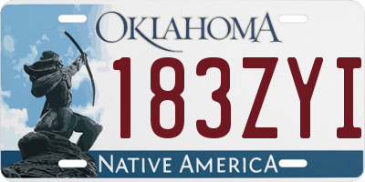 OK license plate 183ZYI