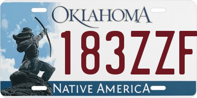 OK license plate 183ZZF