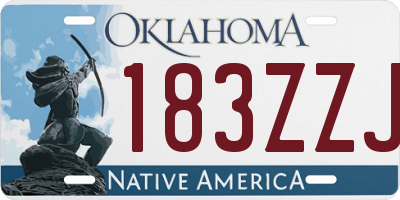 OK license plate 183ZZJ