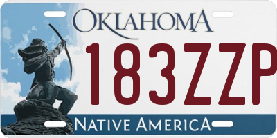 OK license plate 183ZZP