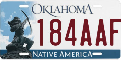 OK license plate 184AAF