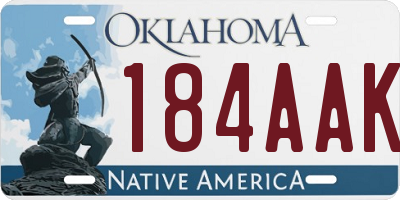 OK license plate 184AAK