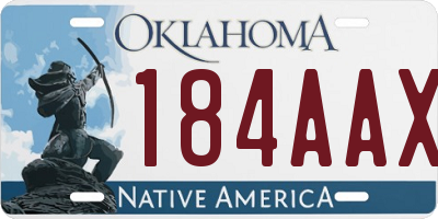 OK license plate 184AAX