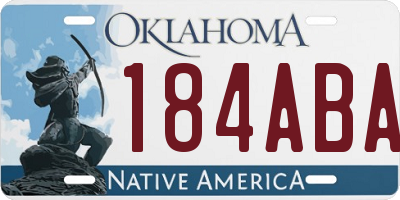 OK license plate 184ABA