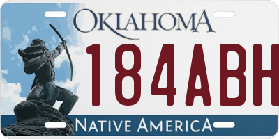 OK license plate 184ABH