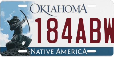 OK license plate 184ABW