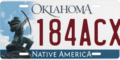 OK license plate 184ACX