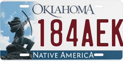 OK license plate 184AEK