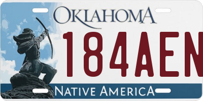 OK license plate 184AEN