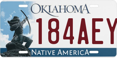 OK license plate 184AEY