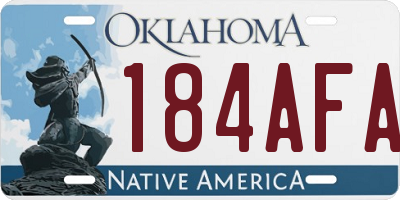 OK license plate 184AFA
