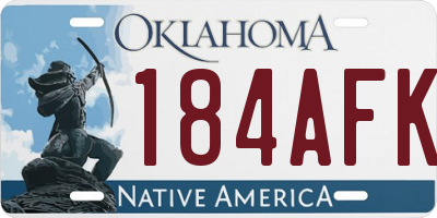 OK license plate 184AFK