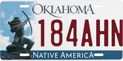 OK license plate 184AHN