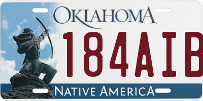 OK license plate 184AIB