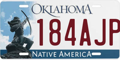 OK license plate 184AJP