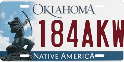 OK license plate 184AKW