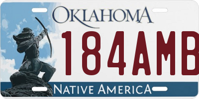 OK license plate 184AMB