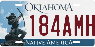OK license plate 184AMH