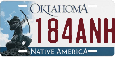 OK license plate 184ANH
